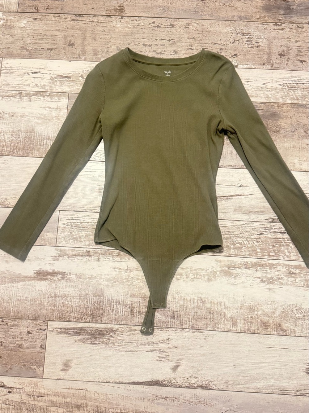 NWOT Nuuds olive thong bodysuit